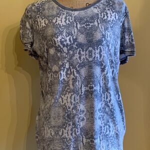 Free People Snake Skin print T-shirt blue